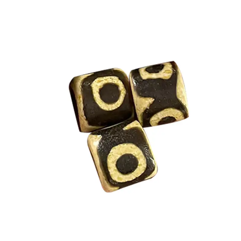 Factory Wholesale Natural Agate 14x15mm High Oil Antique Tooth Yellow Three Eye Beads - Image 5