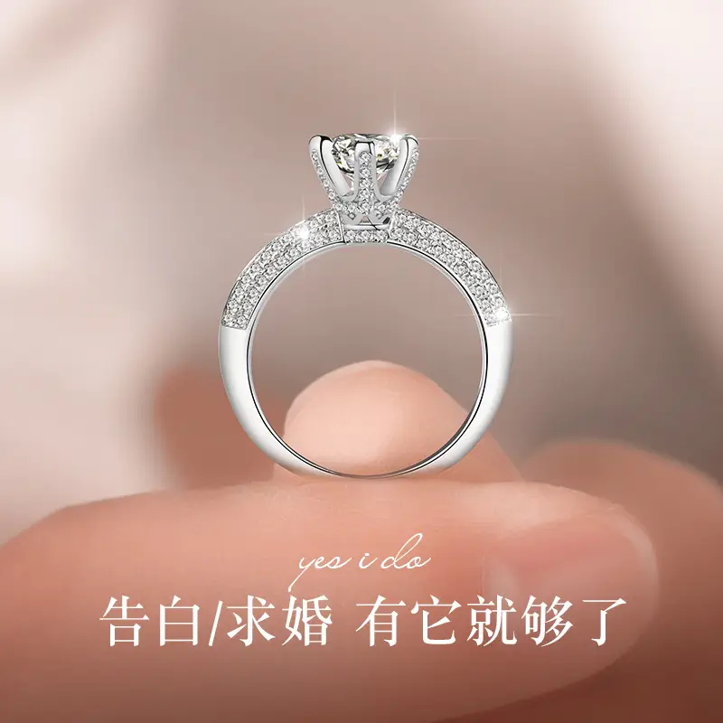 Clearance Moissanite Diamond Engagement Ring Silver 1 Karat - Image 6