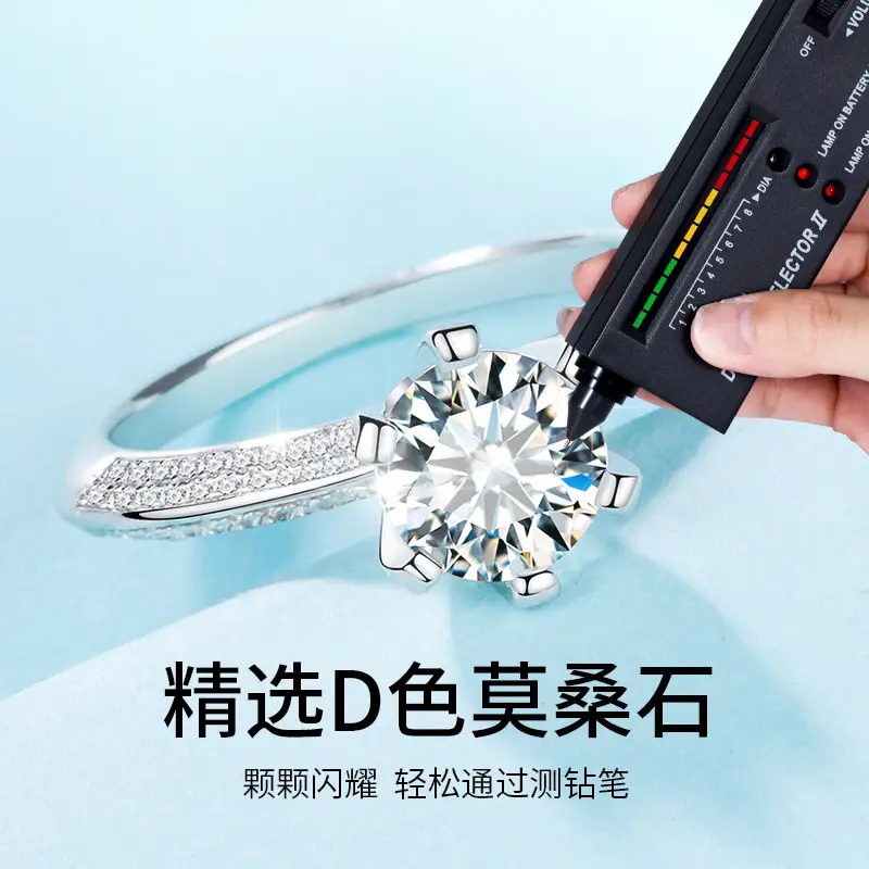 Clearance Moissanite Diamond Engagement Ring Silver 1 Karat - Image 8