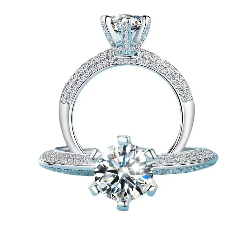 Clearance Moissanite Diamond Engagement Ring Silver 1 Karat - Image 9