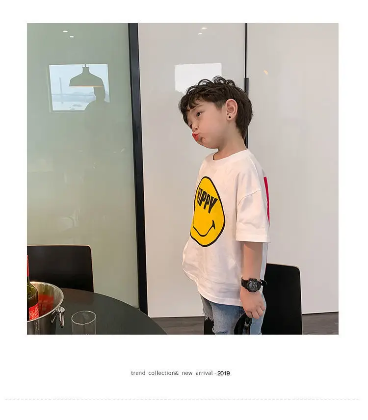 Boys Smiley T-Shirt Shorts Set White Cotton Summer 2025 — feature 6