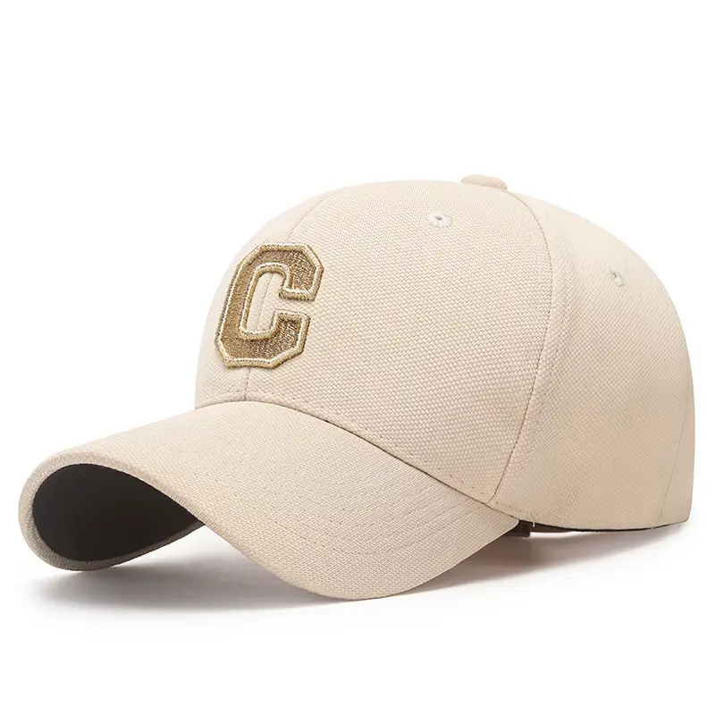 Men's White Gold C Embroidered Cap - Image 5
