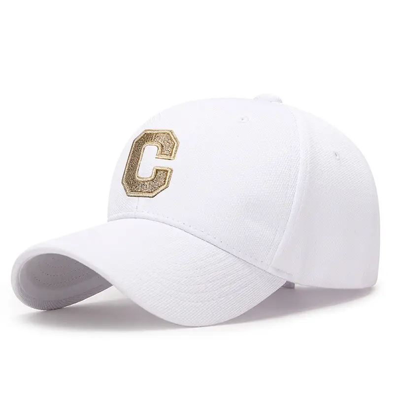 Men's White Gold C Embroidered Cap - Image 6