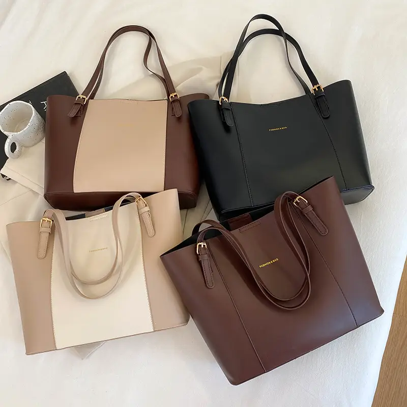 New Korean Style Colorblock Tote Bag for Women