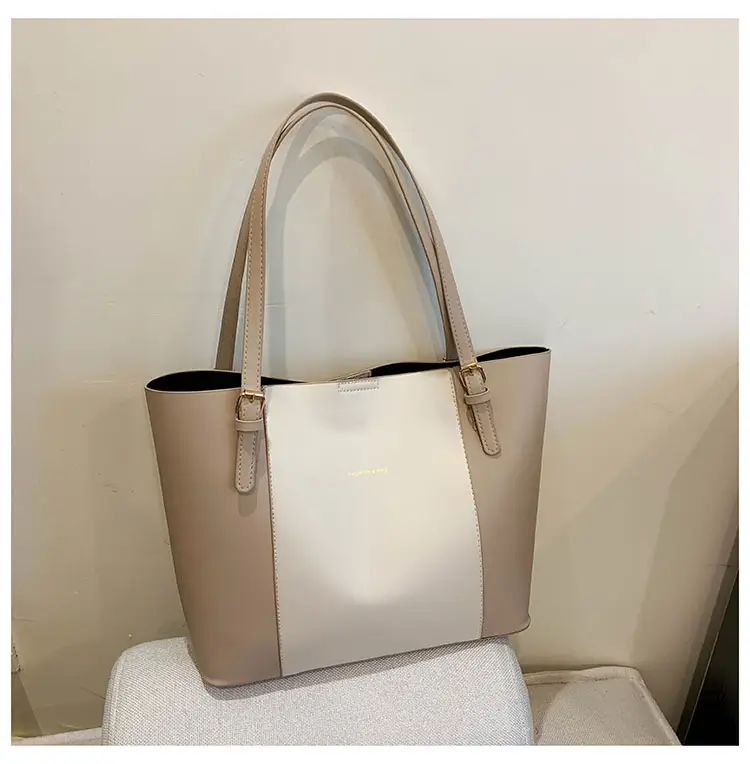 New Korean Style Colorblock Tote Bag for Women