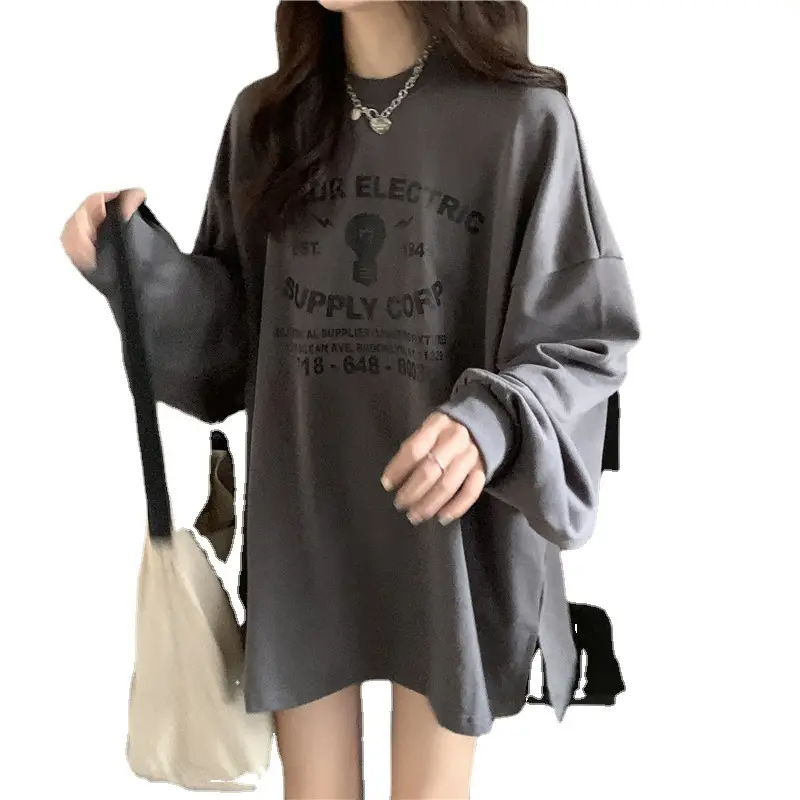 Women's Loose Sweatshirt T-Shirt with Crossbody Bag - Image 7
