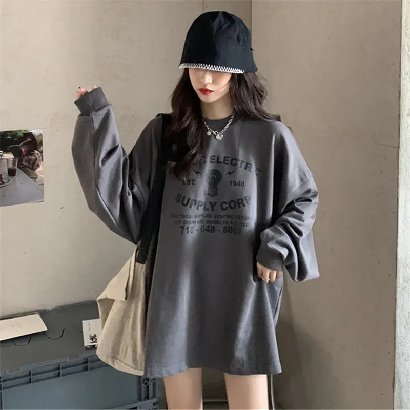 Women's Loose Sweatshirt T-Shirt with Crossbody Bag — feature 19