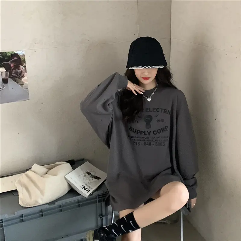 Women's Loose Sweatshirt T-Shirt with Crossbody Bag — feature 21