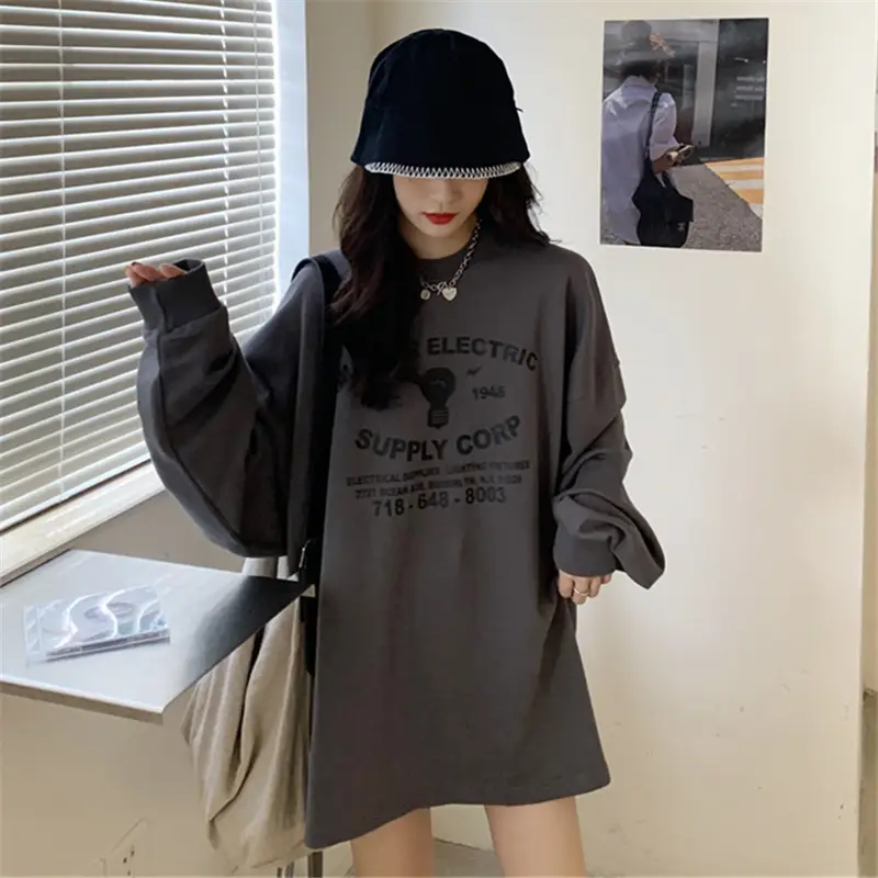 Women's Loose Sweatshirt T-Shirt with Crossbody Bag — feature 22