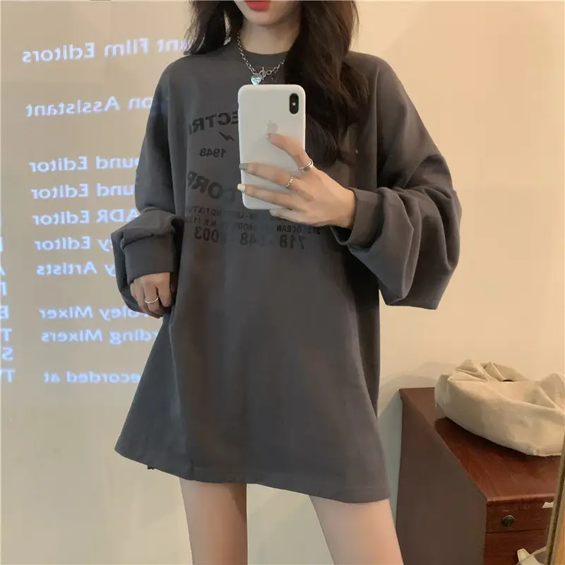 Women's Loose Sweatshirt T-Shirt with Crossbody Bag — feature 24