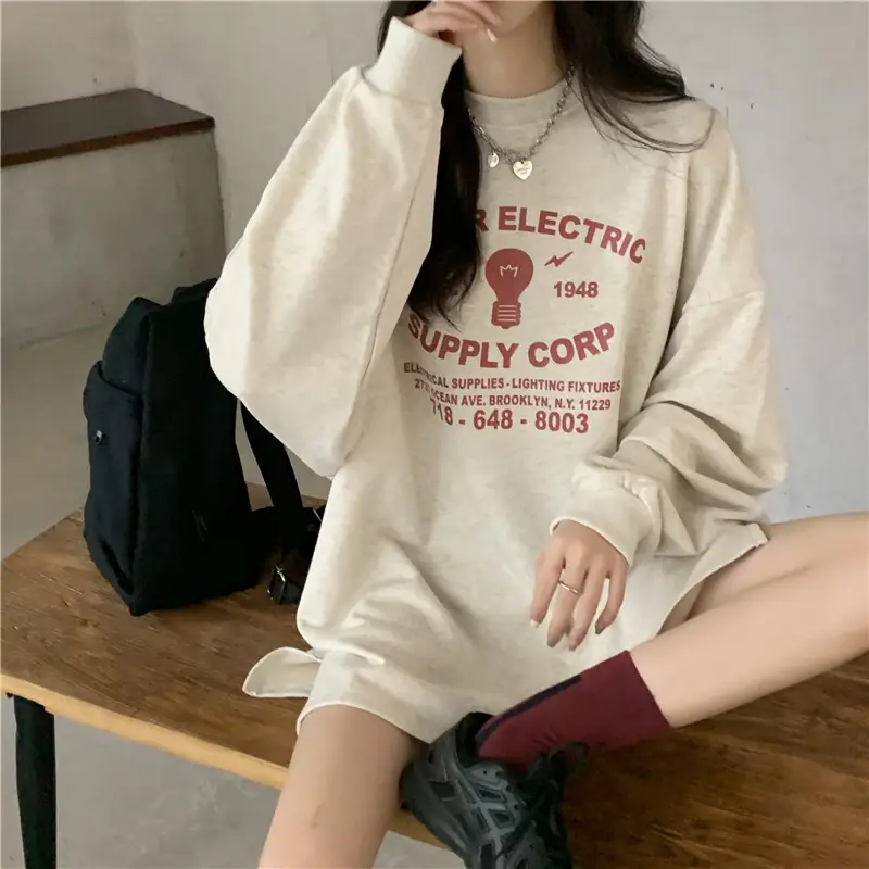 Women's Loose Sweatshirt T-Shirt with Crossbody Bag — feature 7