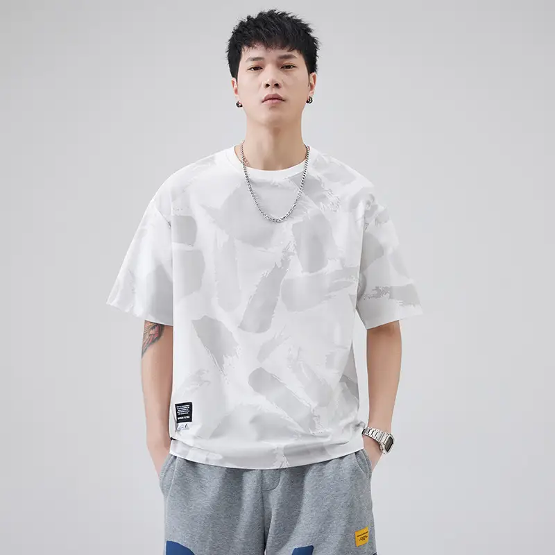 Men Navy Blue Loose Crewneck T-Shirt 2025 - Image 5