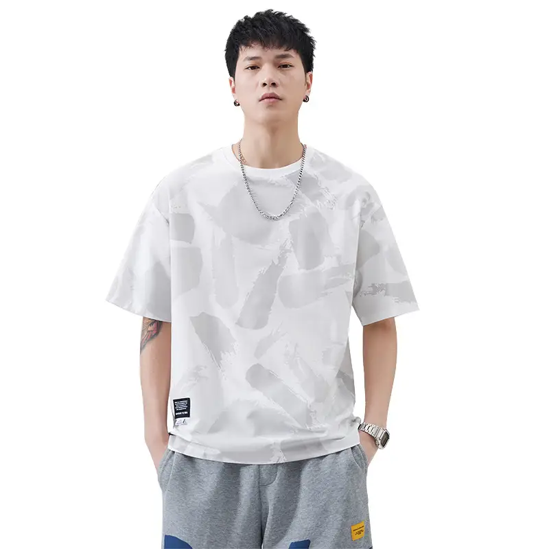 Men Navy Blue Loose Crewneck T-Shirt 2025 - Image 9