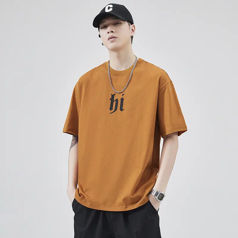 Men Navy Blue Loose Crewneck T-Shirt 2025 — feature 2