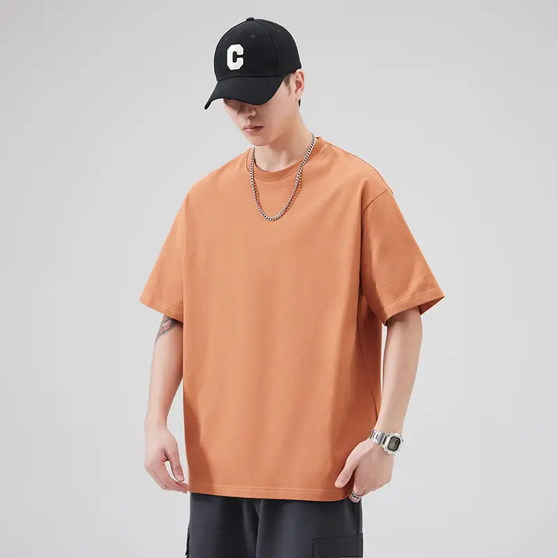 Men Navy Blue Loose Crewneck T-Shirt 2025 — feature 26