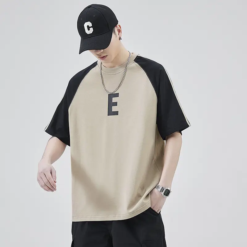 Men Navy Blue Loose Crewneck T-Shirt 2025 — feature 46
