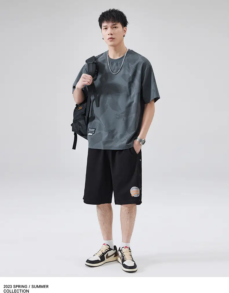 Men Navy Blue Loose Crewneck T-Shirt 2025 — feature 70