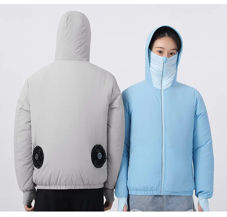 Men's Women's Hooded Zipper Jacket Yellow Summer Cooling — feature 11