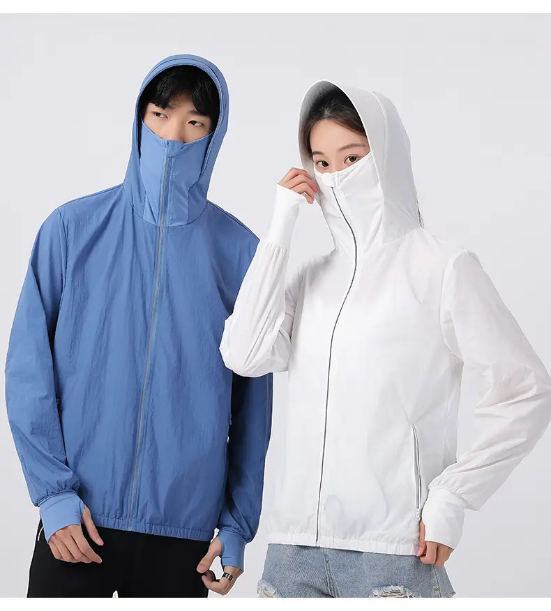 Men's Women's Hooded Zipper Jacket Yellow Summer Cooling — feature 13