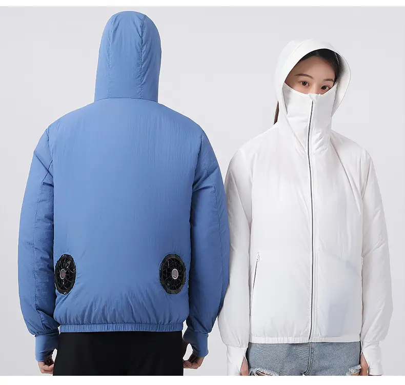 Men's Women's Hooded Zipper Jacket Yellow Summer Cooling — feature 14
