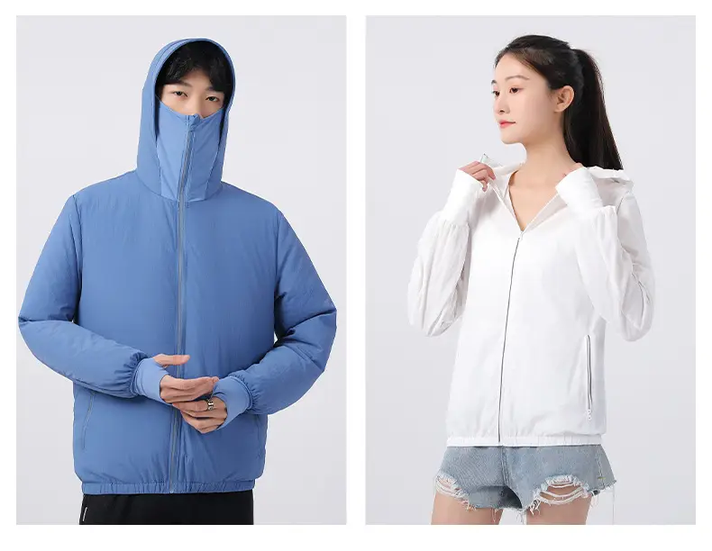 Men's Women's Hooded Zipper Jacket Yellow Summer Cooling — feature 15