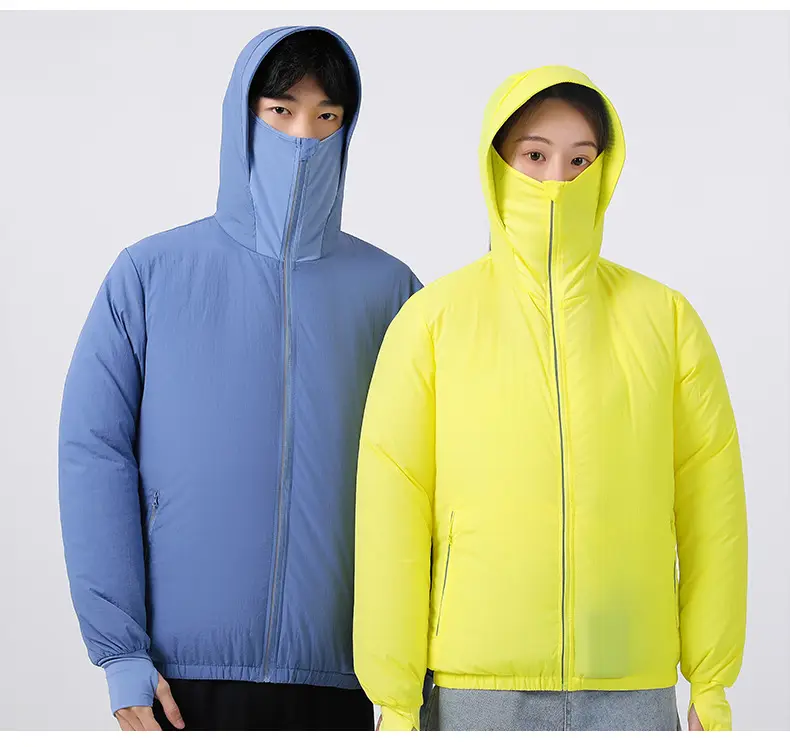 Men's Women's Hooded Zipper Jacket Yellow Summer Cooling — feature 17