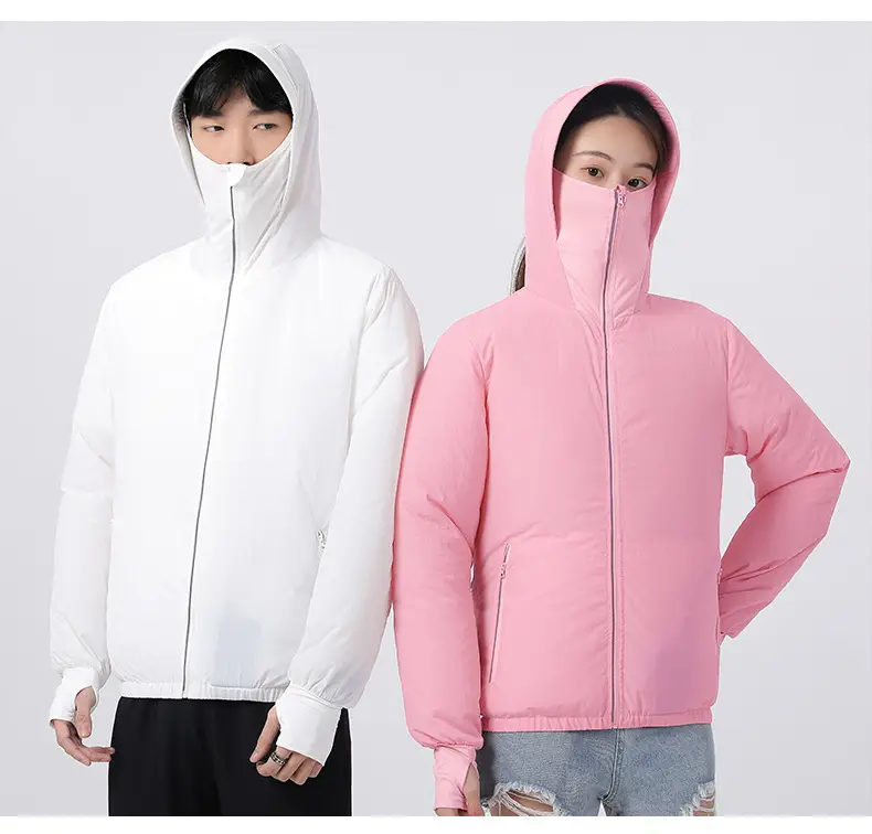 Men's Women's Hooded Zipper Jacket Yellow Summer Cooling — feature 20