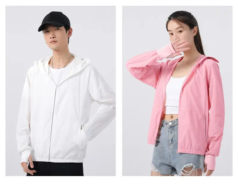 Men's Women's Hooded Zipper Jacket Yellow Summer Cooling — feature 21