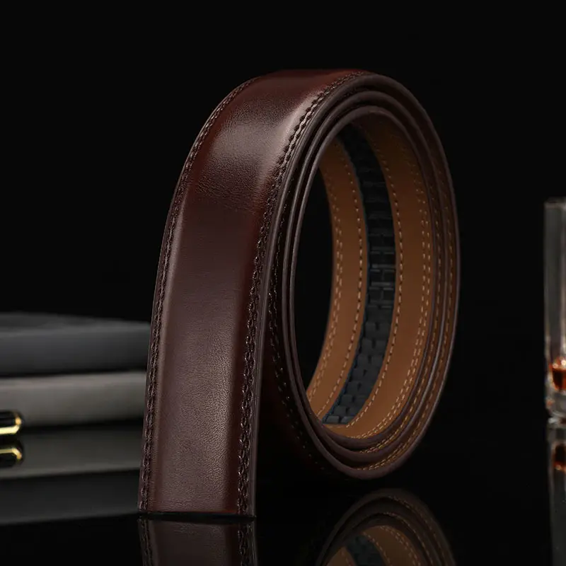Men's Genuine Leather Belt 3.5cm Buckle-Free Non-Interlayer