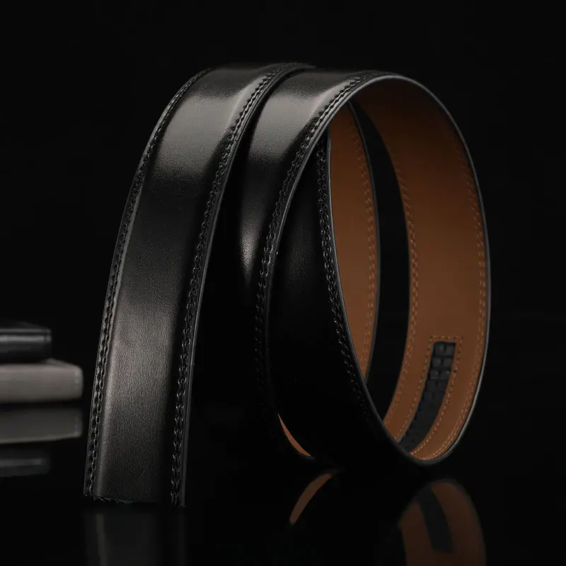 Men's Genuine Leather Belt 3.5cm Buckle-Free Non-Interlayer - Image 2