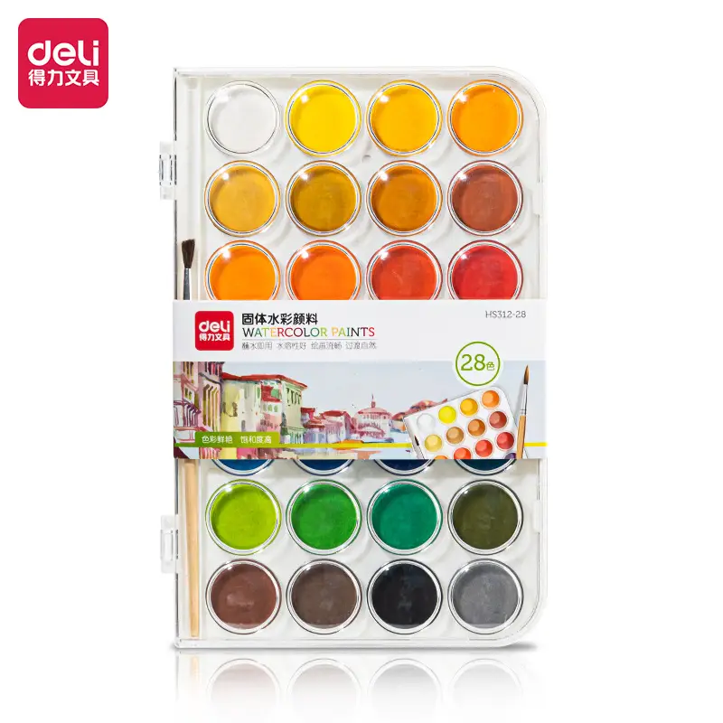 Deli solid paint watercolor paint professional art 36 color 48 color beginner primary school children graffiti