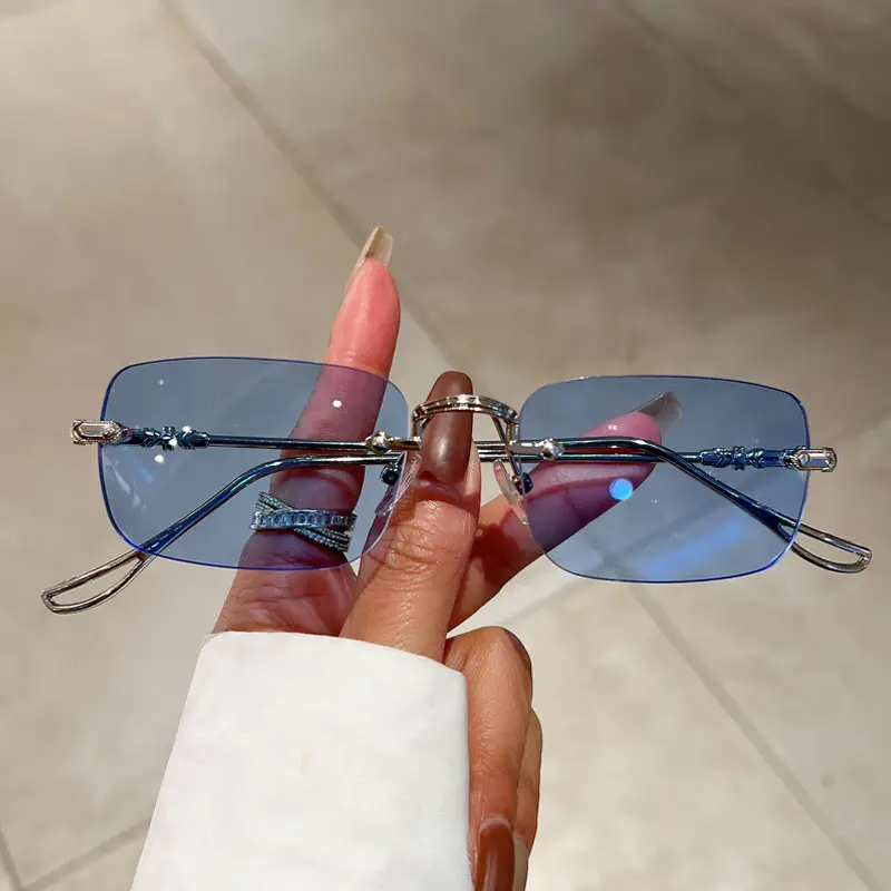 Unisex Frameless Sunglasses Red UV400