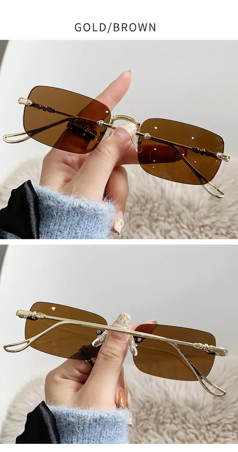 Unisex Frameless Sunglasses Red UV400 — feature 10