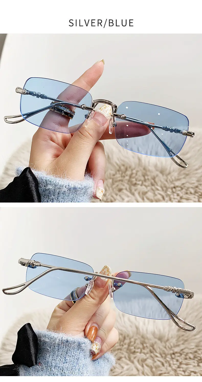 Unisex Frameless Sunglasses Red UV400 — feature 8