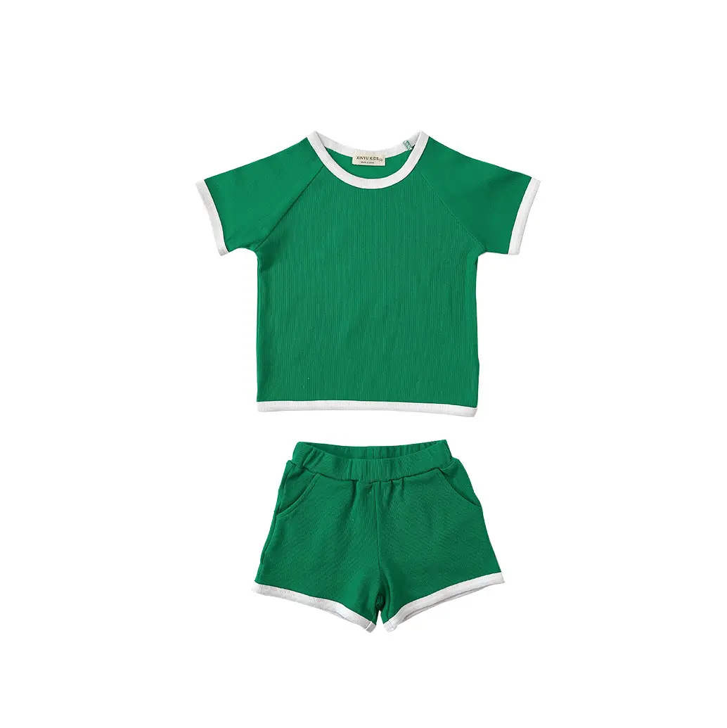 Summer Kids T-Shirt Shorts Set Cream Yellow 2025