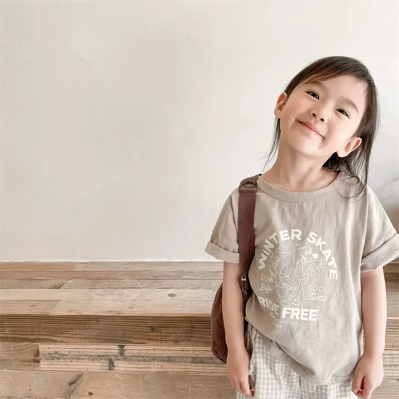 2024 Winter Skate New Kids T-Shirt Cream South Korea — feature 13
