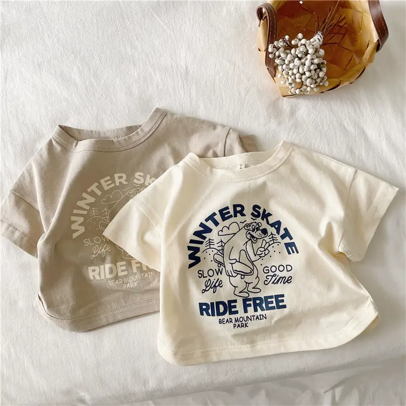 2024 Winter Skate New Kids T-Shirt Cream South Korea — feature 14