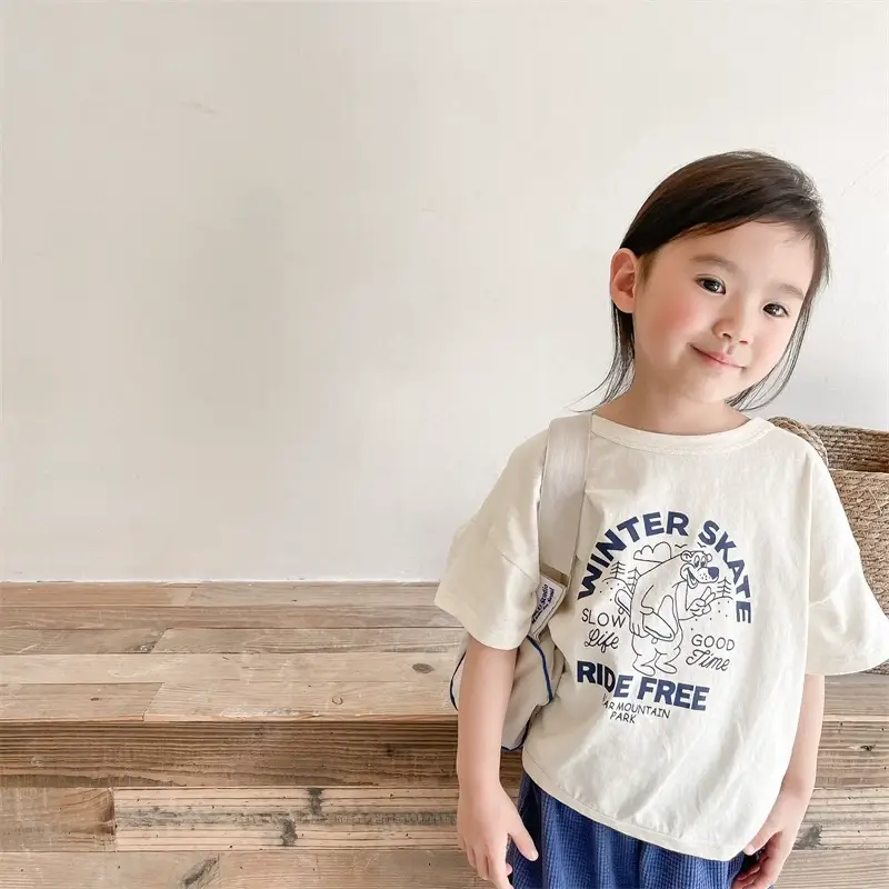 2024 Winter Skate New Kids T-Shirt Cream South Korea — feature 9
