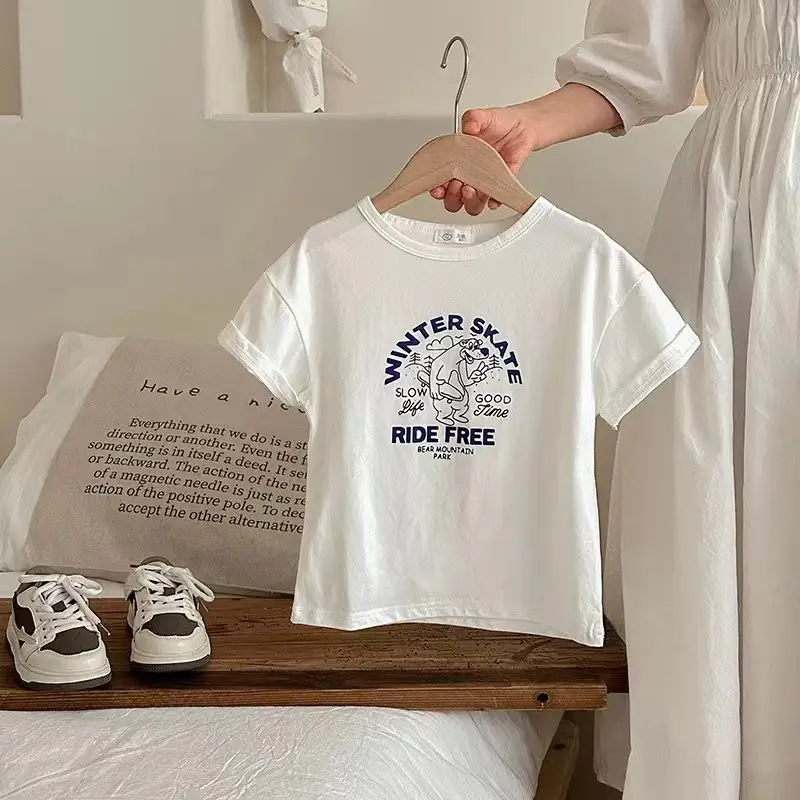 2024 Winter Skate New Kids T-Shirt Cream South Korea - Image 13