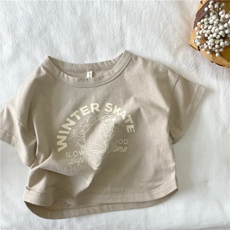 2024 Winter Skate New Kids T-Shirt Cream South Korea - Image 8
