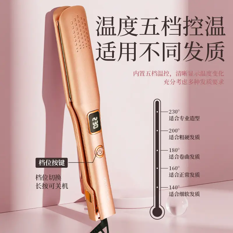 Dual-Use Hair Straightener & Curler Pink 2219