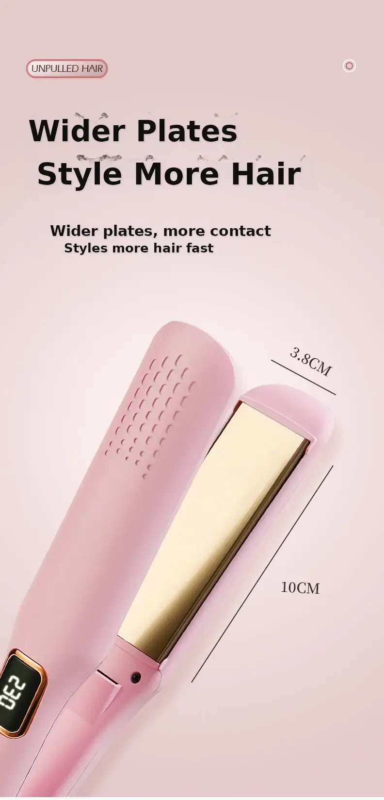 Dual-Use Hair Straightener & Curler Pink 2219 — feature 14