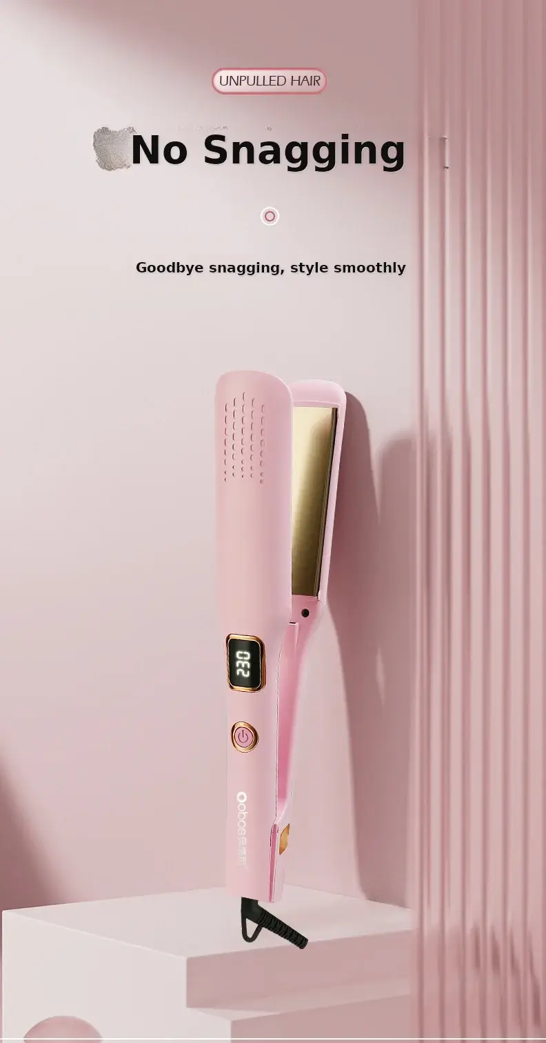 Dual-Use Hair Straightener & Curler Pink 2219 — feature 7