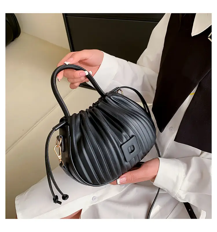 Light Green Pleated Shoulder Bag for Women — feature 19