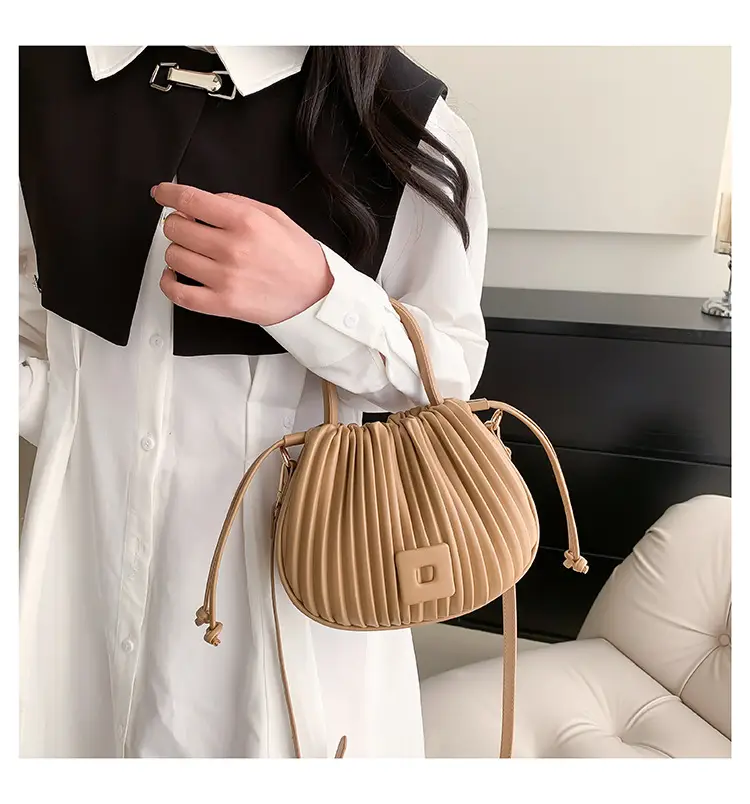 Light Green Pleated Shoulder Bag for Women — feature 20