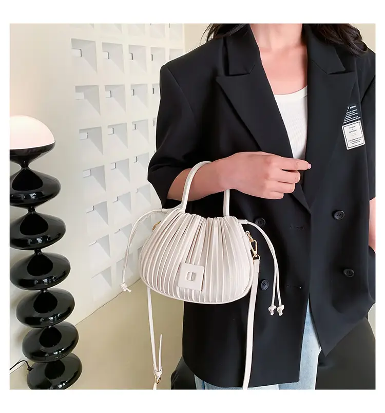 Light Green Pleated Shoulder Bag for Women — feature 29