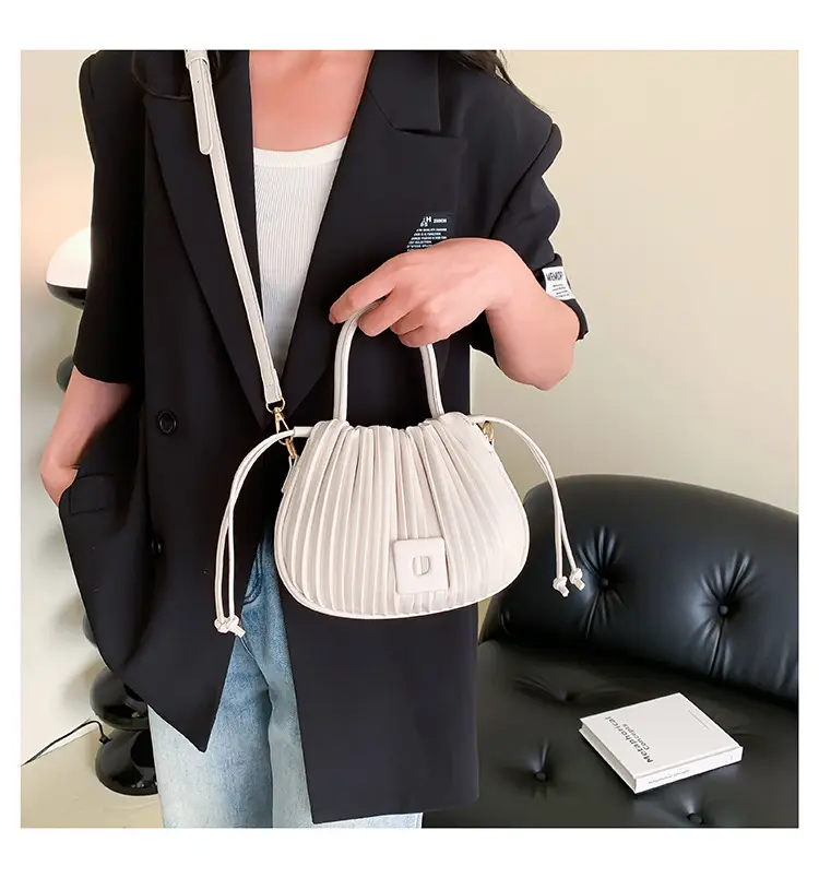Light Green Pleated Shoulder Bag for Women — feature 30