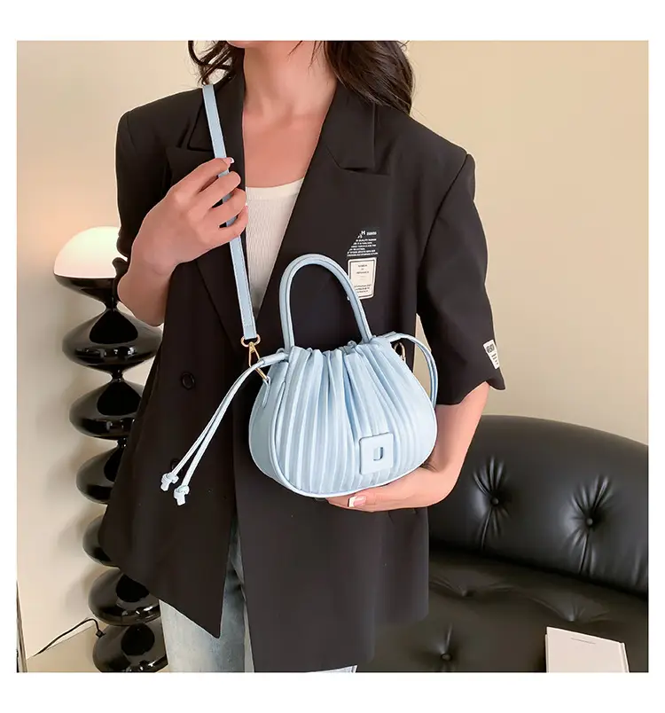 Light Green Pleated Shoulder Bag for Women — feature 33