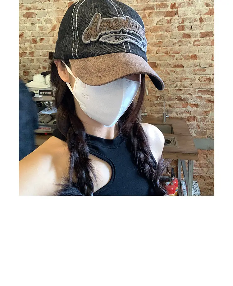 American Retro Baseball Cap Curved Beige Sunshade Hat — feature 27
