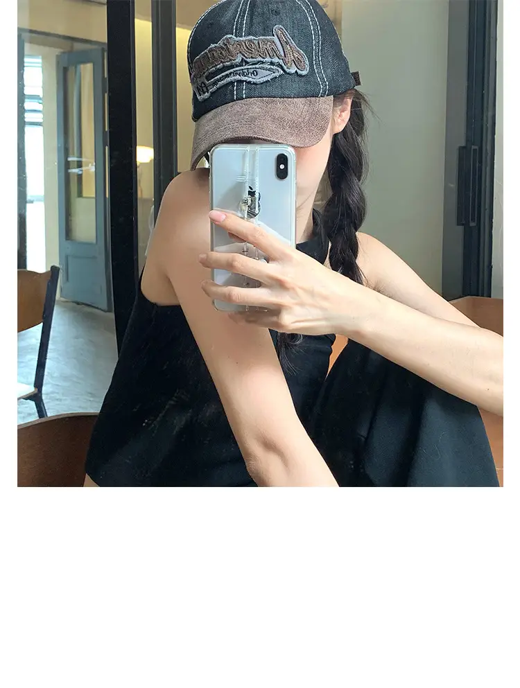 American Retro Baseball Cap Curved Beige Sunshade Hat — feature 29